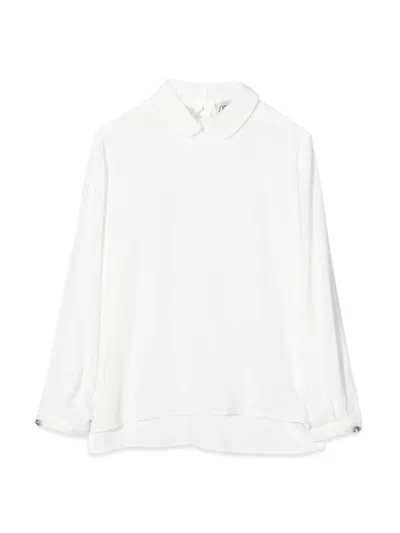 Simonetta Kids' Long Sleeve Shirt In Ivory