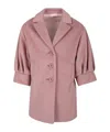 Simonetta Single-breasted Corduroy Coat In Pink