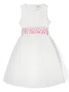 Simonetta Floral-trim Tulle Dress In White