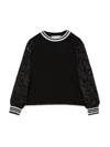 Simonetta Maglia Con Maniche In Tulle In Black