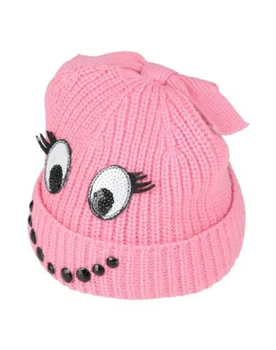 Simonetta Mini Babies'  Newborn Girl Hat Pink Size 0 Virgin Wool