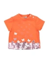 Simonetta Newborn Girl T-shirt Orange Size 3 Cotton, Elastane In Orange