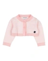 Simonetta Newborn Girl Wrap Cardigans Pink Size 3 Cotton, Viscose, Polyamide, Polyester In Pink