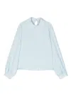 Simonetta Peter Pan-collar Long-sleeve Top In Blue