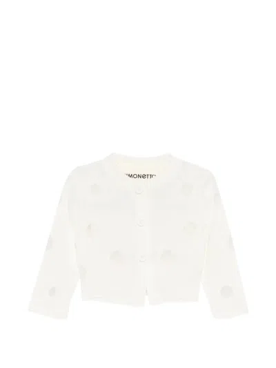 Simonetta Babies' Polka-dot Cardigan In White