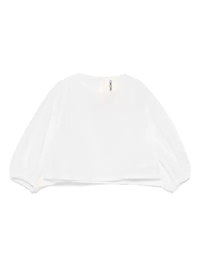 Simonetta Kids' Puff-sleeve Blouse In White