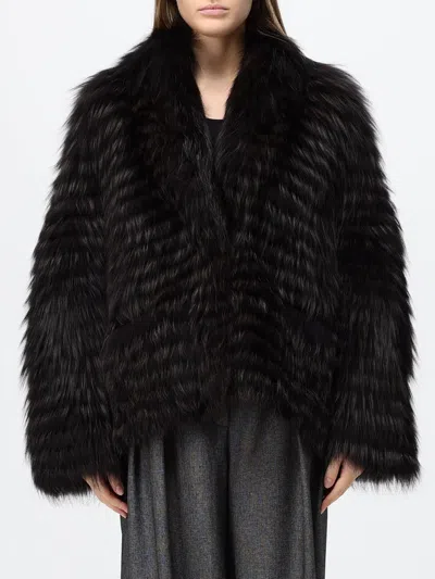 Simonetta Ravizza Alvin Reversible Short Jacket In Fox Fur In Dark