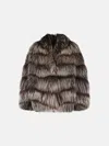 Simonetta Ravizza 'banny' Fox Fur 'silver Fox Iris' In Gray