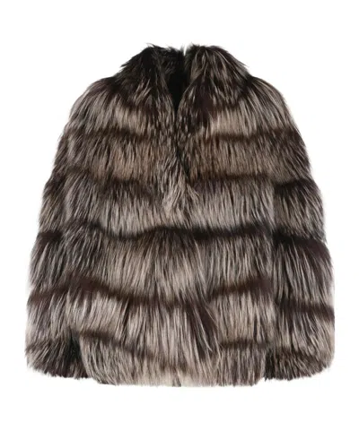 SIMONETTA RAVIZZA 'BANNY' FOX FUR 'SILVER FOX IRIS'