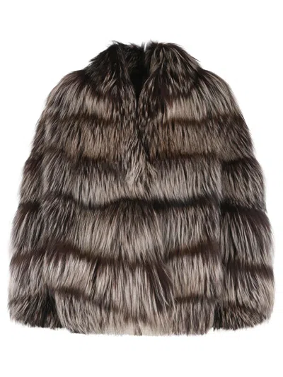 SIMONETTA RAVIZZA BANNY' FOX FUR 'SILVER FOX IRIS' JACKET