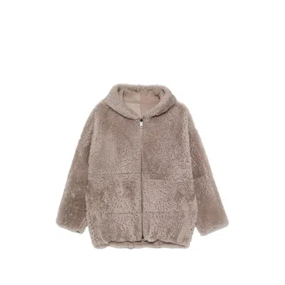 Simonetta Ravizza Bart R Reversible Hooded Shearling Jacket In Neutrals