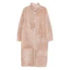 Simonetta Ravizza Single-breasted Shearling Coat In Pink