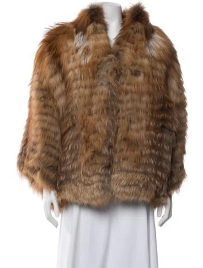 Pre-owned Simonetta Ravizza Fox Fur Jacket In Brown
