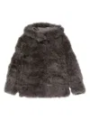 Simonetta Ravizza Hooded Coat In Gray