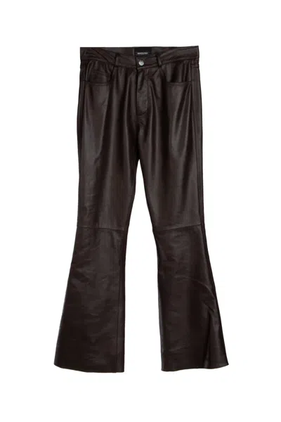 Simonetta Ravizza Lamb Leather Pants In Coffee