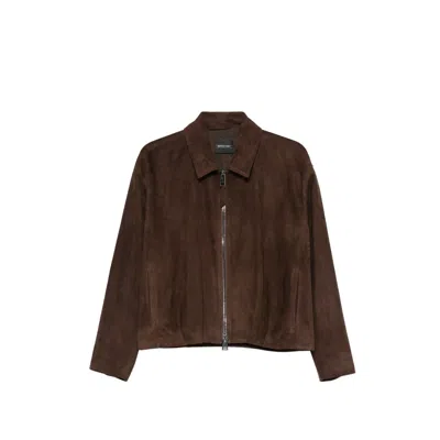 Simonetta Ravizza Lavy Zip-fastening Leather Jacket In Brown