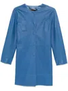 Simonetta Ravizza Leather Coat In Blau