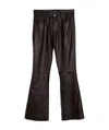Simonetta Ravizza Wide Leg Leather Pants In Black