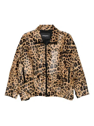 SIMONETTA RAVIZZA LEOPARD PRINT ZIP-FRONT JACKET