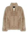 Simonetta Ravizza Long-sleeved Fur In Nude