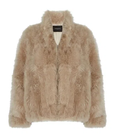 Simonetta Ravizza Long-sleeved Fur In Neutral