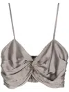 Simonetta Ravizza Martina Silk Cropped Top In Grey
