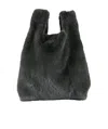 Simonetta Ravizza Mink Velvet Handbag In Black