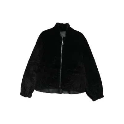Simonetta Ravizza Zip-front Balloon-sleeves Jacket In Black