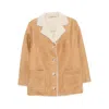 Simonetta Ravizza Suede Jacket In Sand