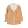 Simonetta Ravizza Suede Jacket In Brown