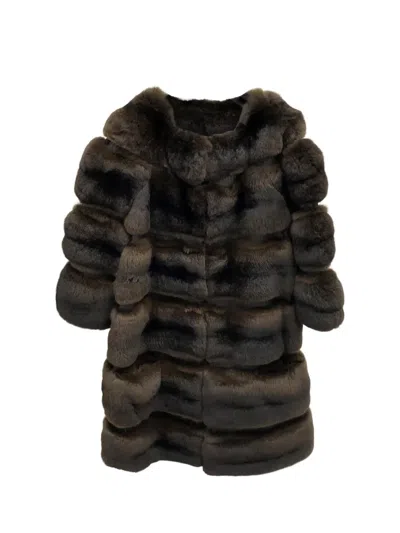Simonetta Ravizza Panelled Faux-fur Coat In Brown