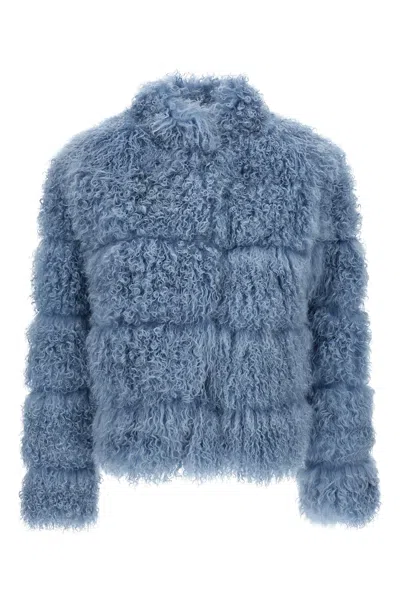 Simonetta Ravizza Shearling Jacket In Blue