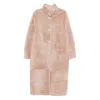 Simonetta Ravizza Single-breasted Shearling Coat In Neutral