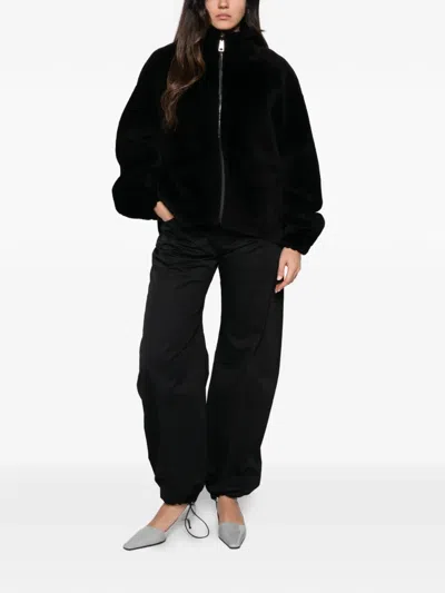 Simonetta Ravizza Reversible Shearling Coat In Black