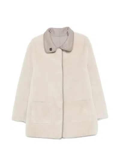 Simonetta Ravizza Reversible Shearling Coat In Neutral