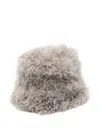 Simonetta Ravizza Shearling Bucket Hat In Brown