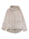 Simonetta Ravizza Shearling Hooded Jacket In Neutral