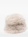 Simonetta Ravizza Sheepskin Fluffy Hat In Neutral