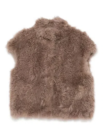 Simonetta Ravizza Sleeveless Jacket In Brown