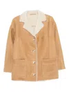 Simonetta Ravizza Suede Jacket In Neutral