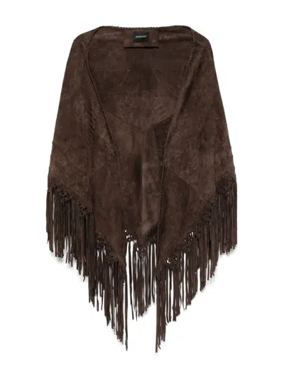 Simonetta Ravizza Suede Scarf In Brown