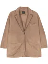 Simonetta Ravizza Suede Single-breasted Blazer In Neutrals