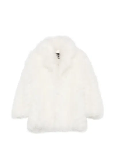 Simonetta Ravizza Vincent Faux-fur Notch-lapel Coat In White