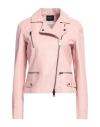 Simonetta Ravizza Woman Jacket Pink Size 8 Ovine Leather In Pink