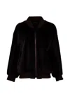 Simonetta Ravizza Zip-up Bomber Jacket In Black