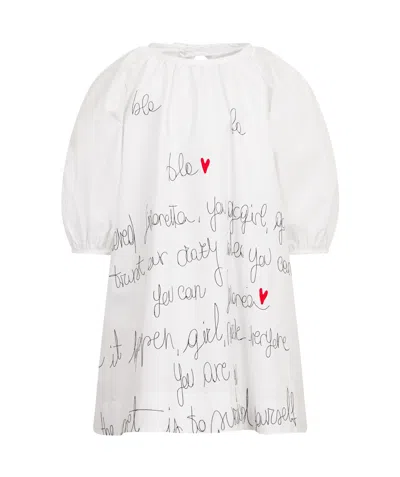 Simonetta Round Neck Dress In White