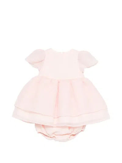 Simonetta Babies' Round-neck Layered Dress In Pink