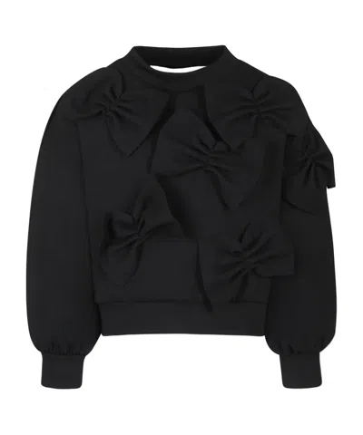 Simonetta Round-neck Sweater In Black