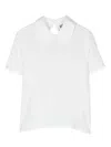 Simonetta Rounded-collar Silk-blend Shirt In White