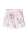 Simonetta Ruffle-detail Floral-print Shorts In Pink